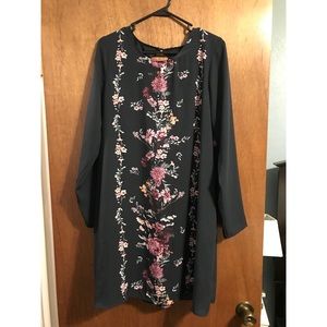 Navy Blue Floral Dress